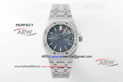 IPF Replica Audemars Piguet Royal Oak 37mm SS Blue Dial Diamond Bezel